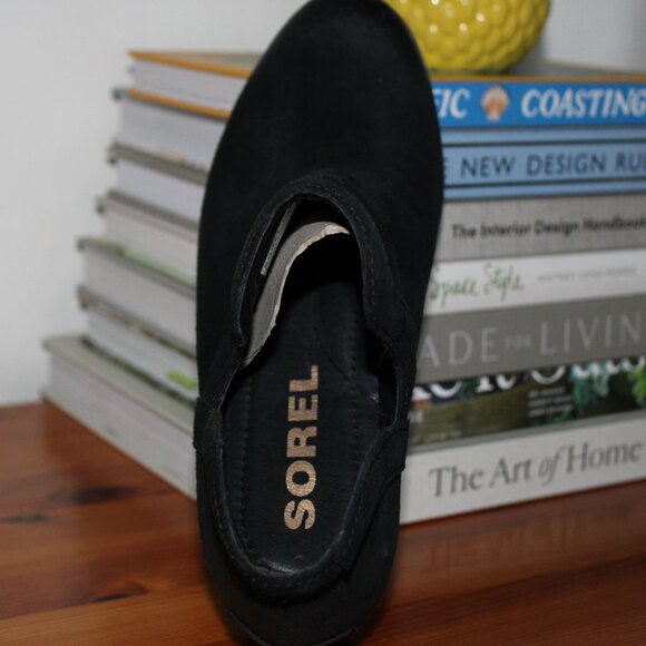 Sorel Lolla Black leather booties, women's size 7 - Picture 6 of 9